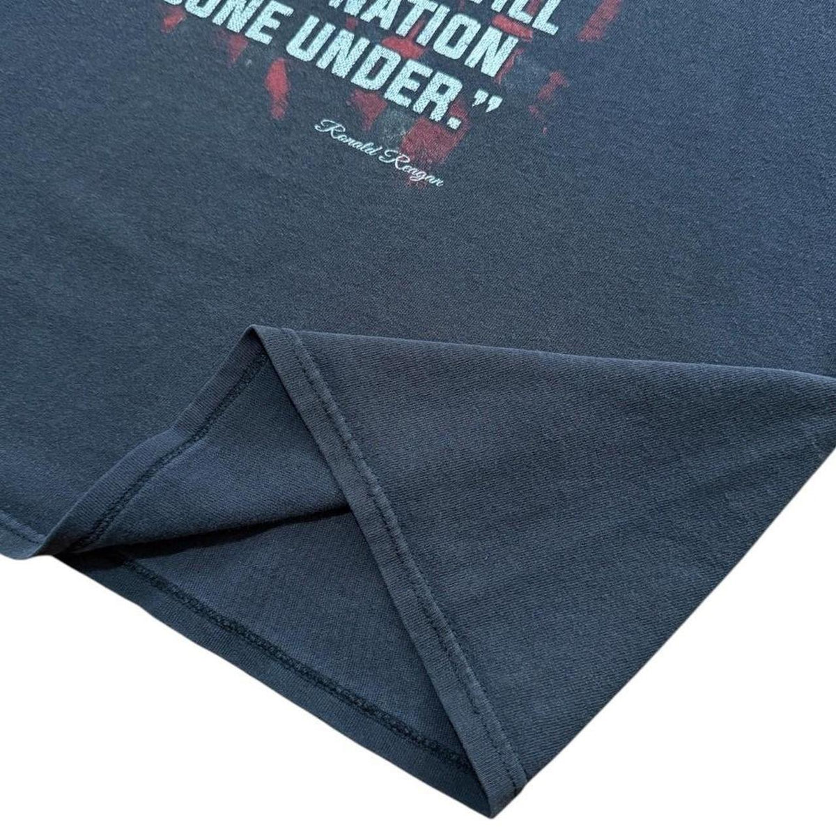 Y2K Ronald Reagan One Nation Under God Quote Graphic Political T-Shirt