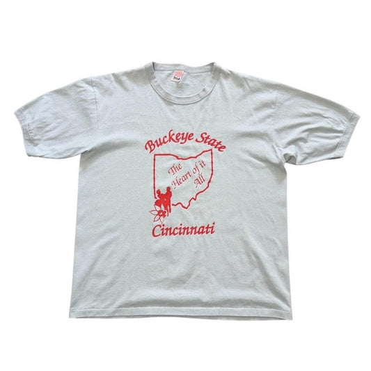 80s Cincinnati Ohio Buckeye State NCAA Football Sports Ringer T-Shirt
