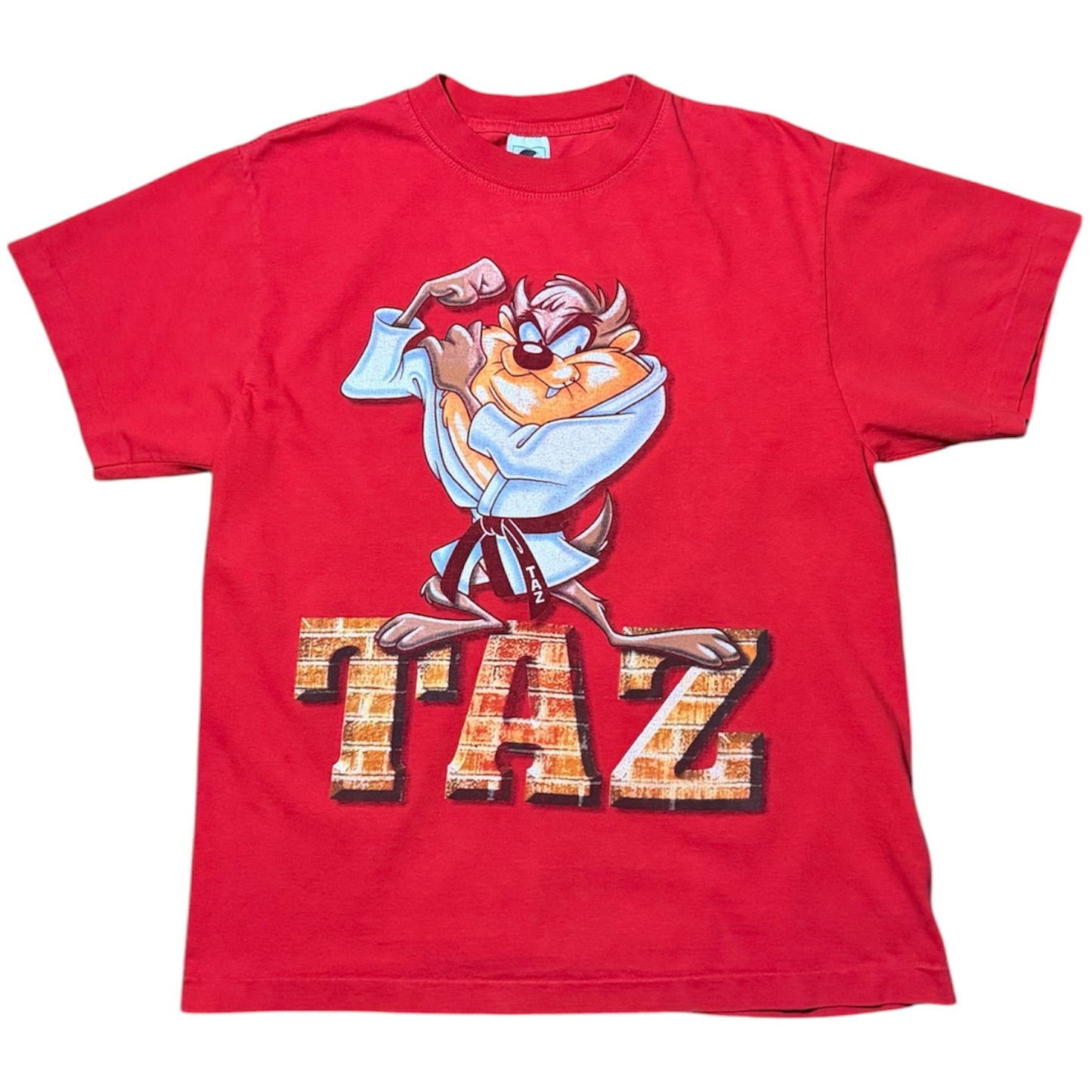 Vintage 90s Looney Tunes Taz Tazmanian Devil Karate Martial Arts Graphic T-Shirt