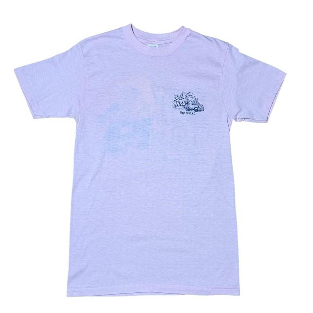 80s Brew Thru Nags Head NC USA Pink Single Stitch Mullet Graphic T-shirt