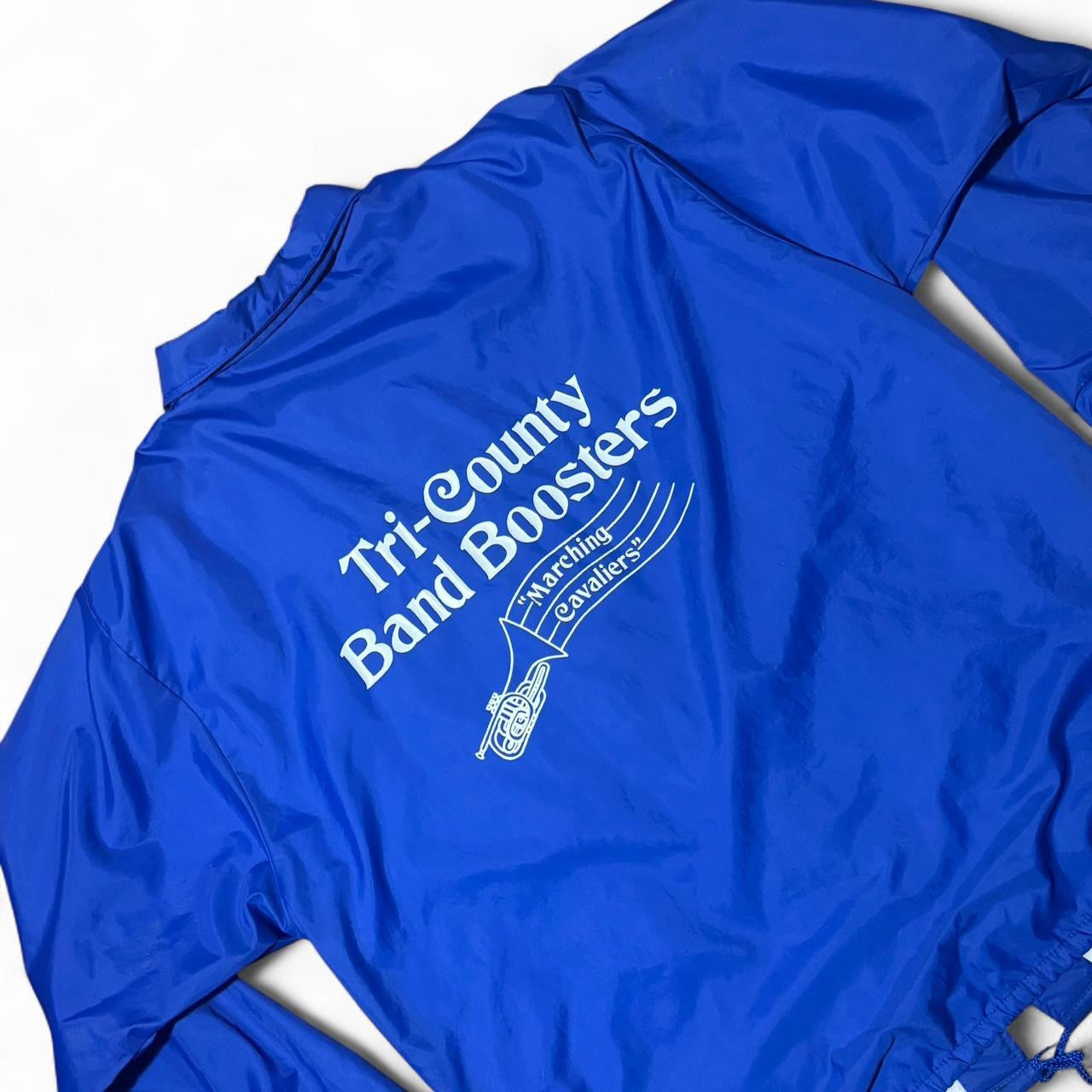 80s Blue Nylon Tri-County Band Boosters Windbreaker