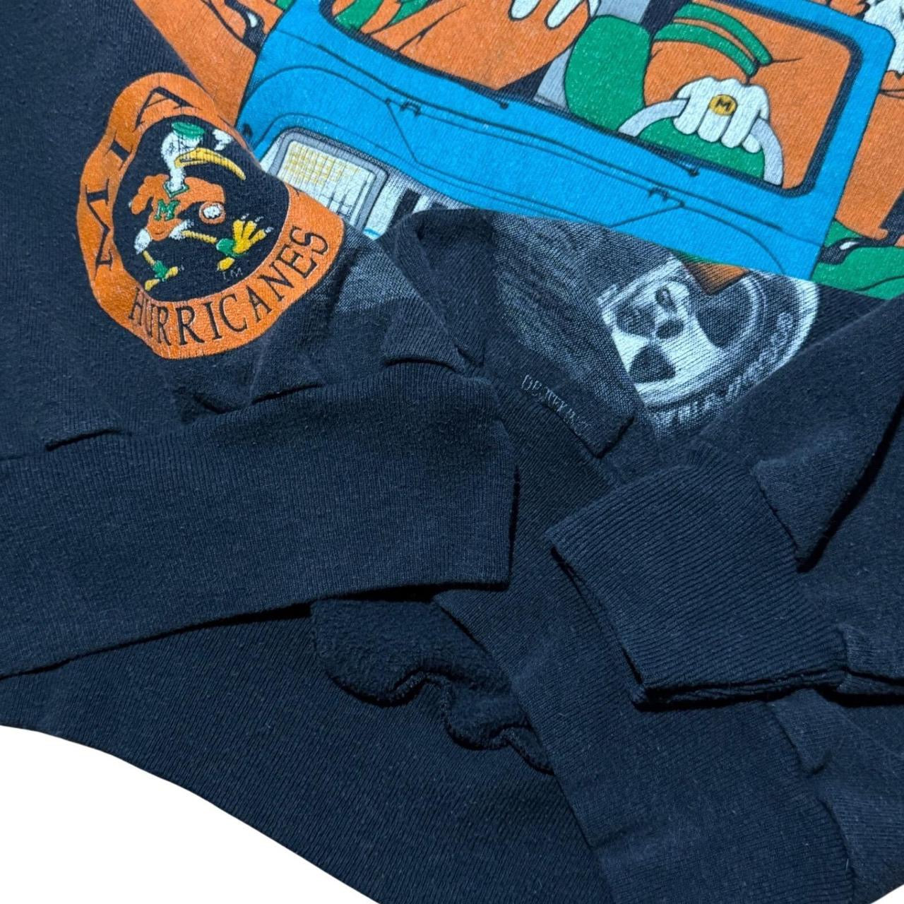 Vintage Miami Hurricanes Mascot NCAA Football Sports Pullover Graphic Crewneck