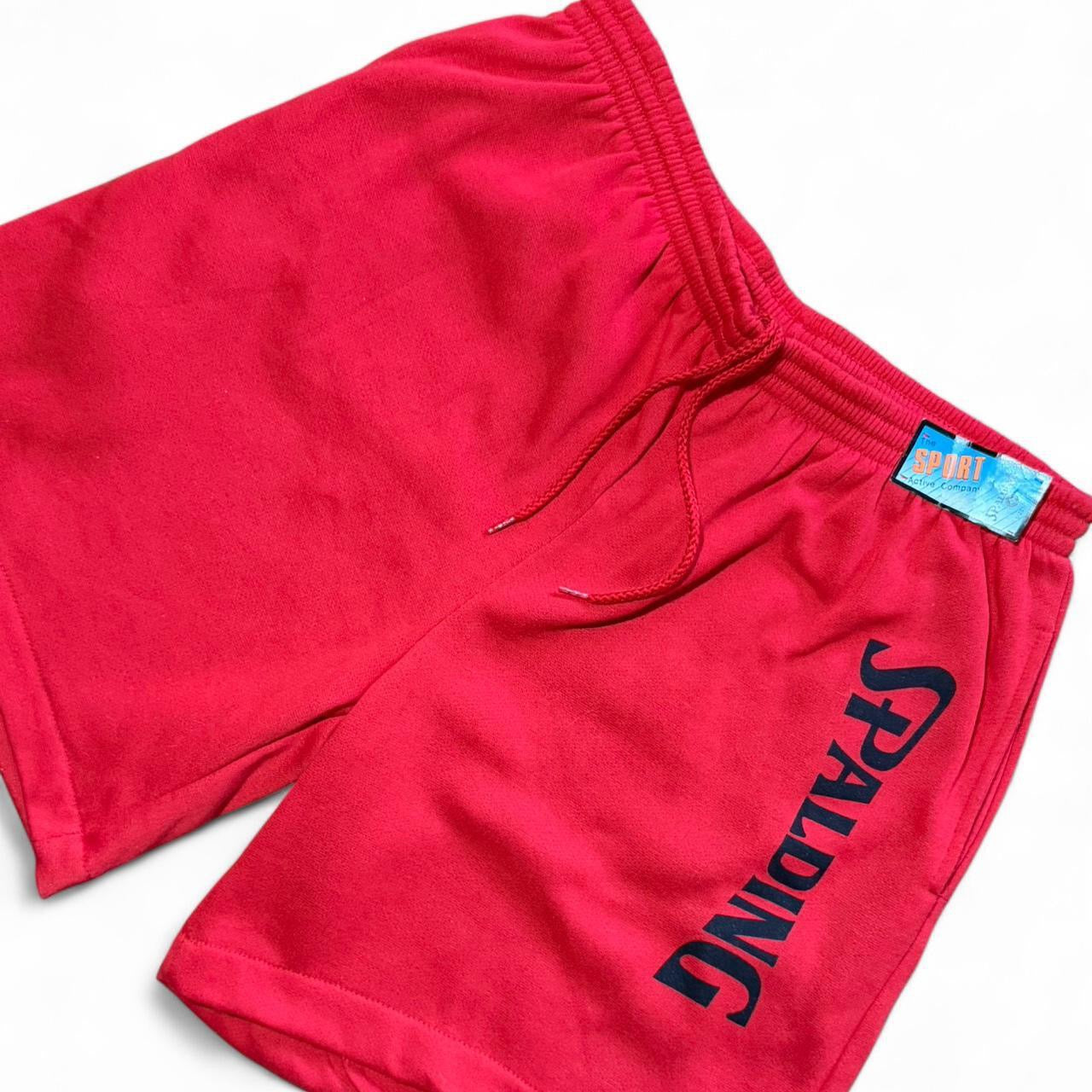 Vintage Deadstock NWT Spalding Sport Retro Basketball Red Sweat Shorts