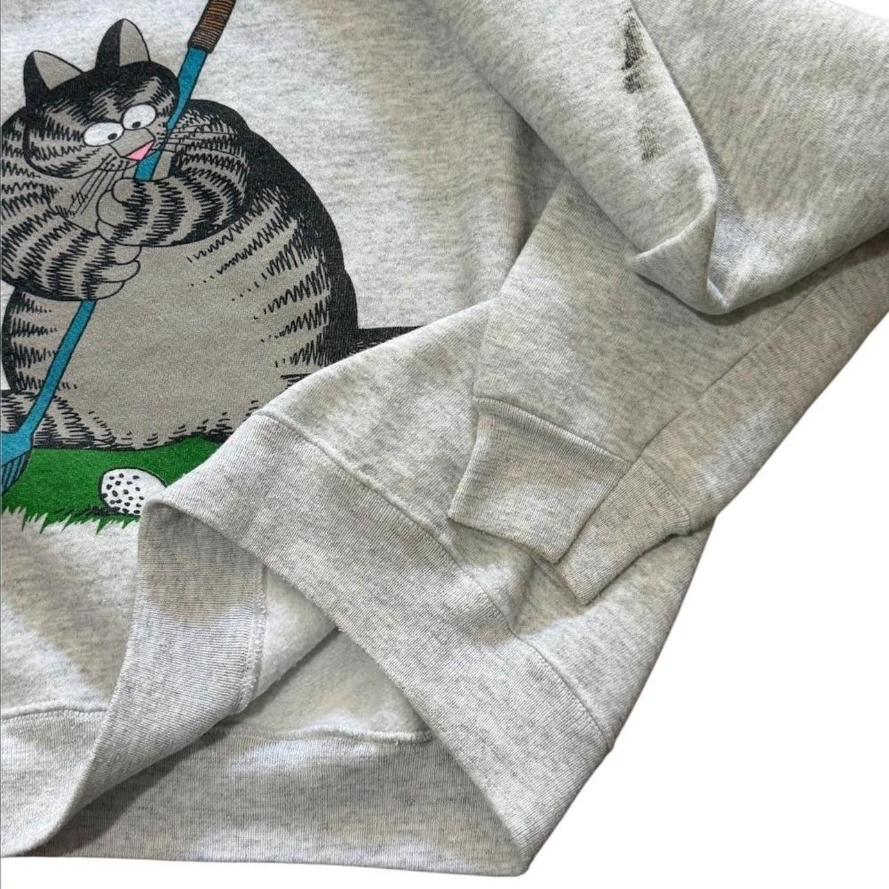 Vintage 90s B Kliban Cat Golfing Art Graphic Raglan Pullover Crewneck Sweater