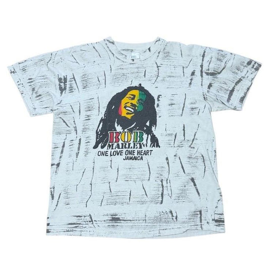 90s Bob Marley One Love Reggae Band Music AOP Jamaica Graphic T-Shirt