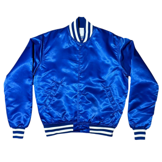 80s Satin Blue Embroidered ‘Robby Len’ Starter Varsity Jacket