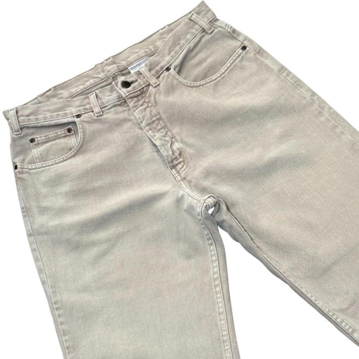 90s Kirkland Signature Mens Relaxed Jeans Beige Tan Stone Wash 34" Pants