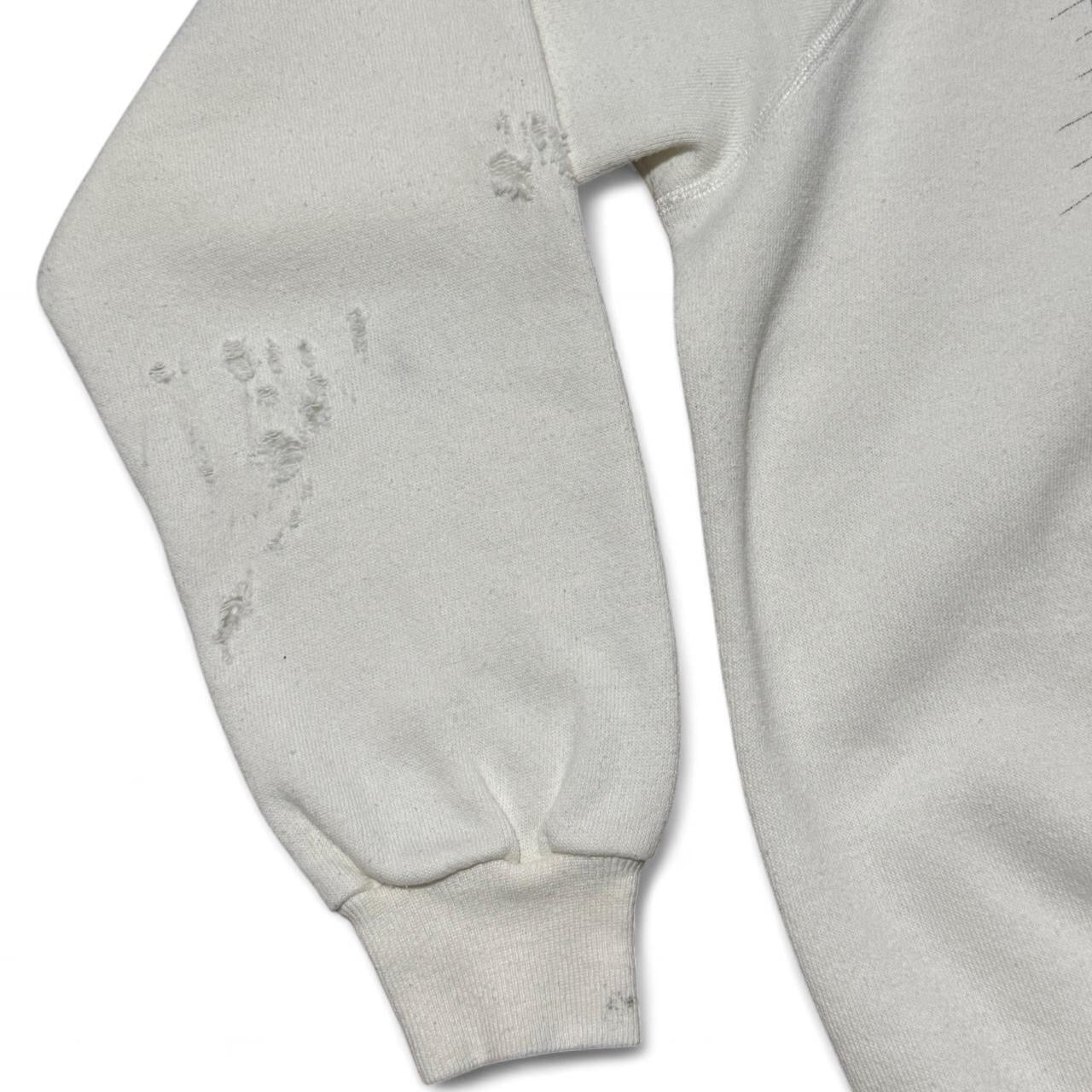 90s Arkansas Grid Graphic Cream Crewneck