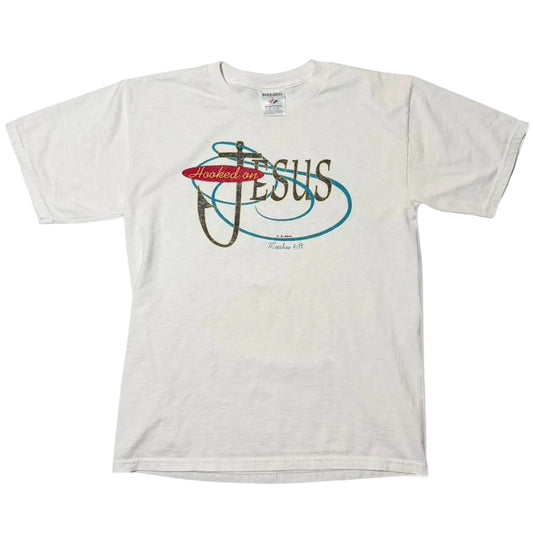 90s Hooked On Jesus Religious Christian Church Bible God T-Shirt