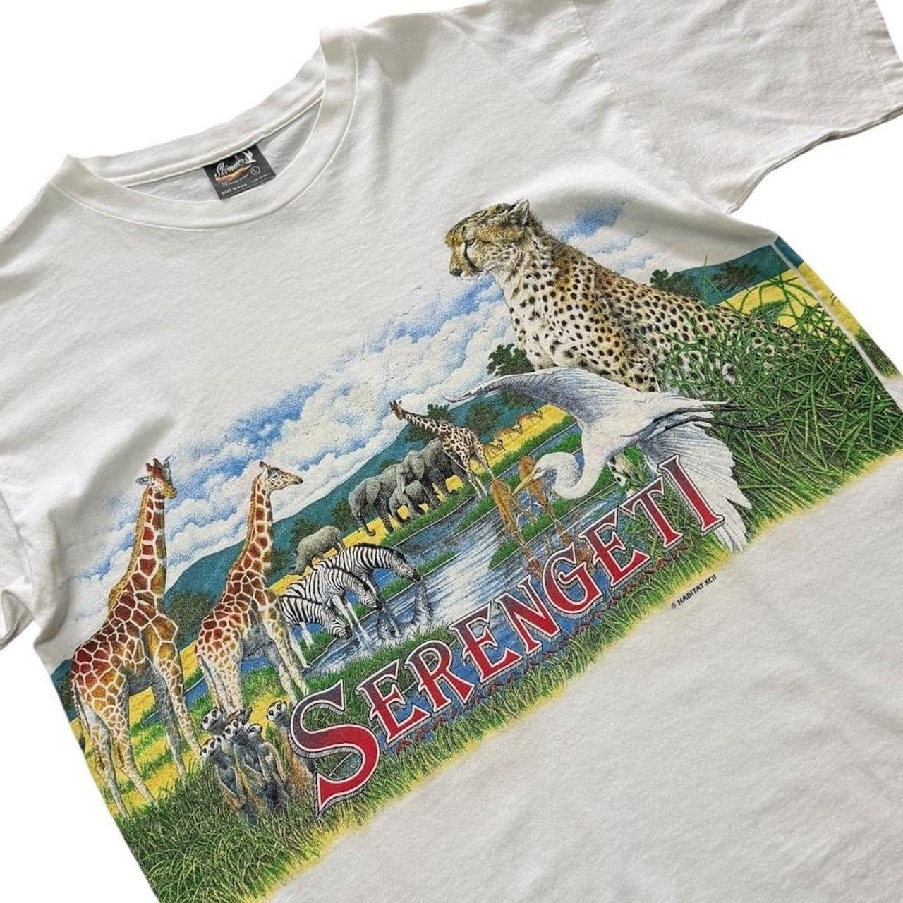 90s Serengeti Wildlife Nature Jungle Animals Habitat Art Graphic T-shirt
