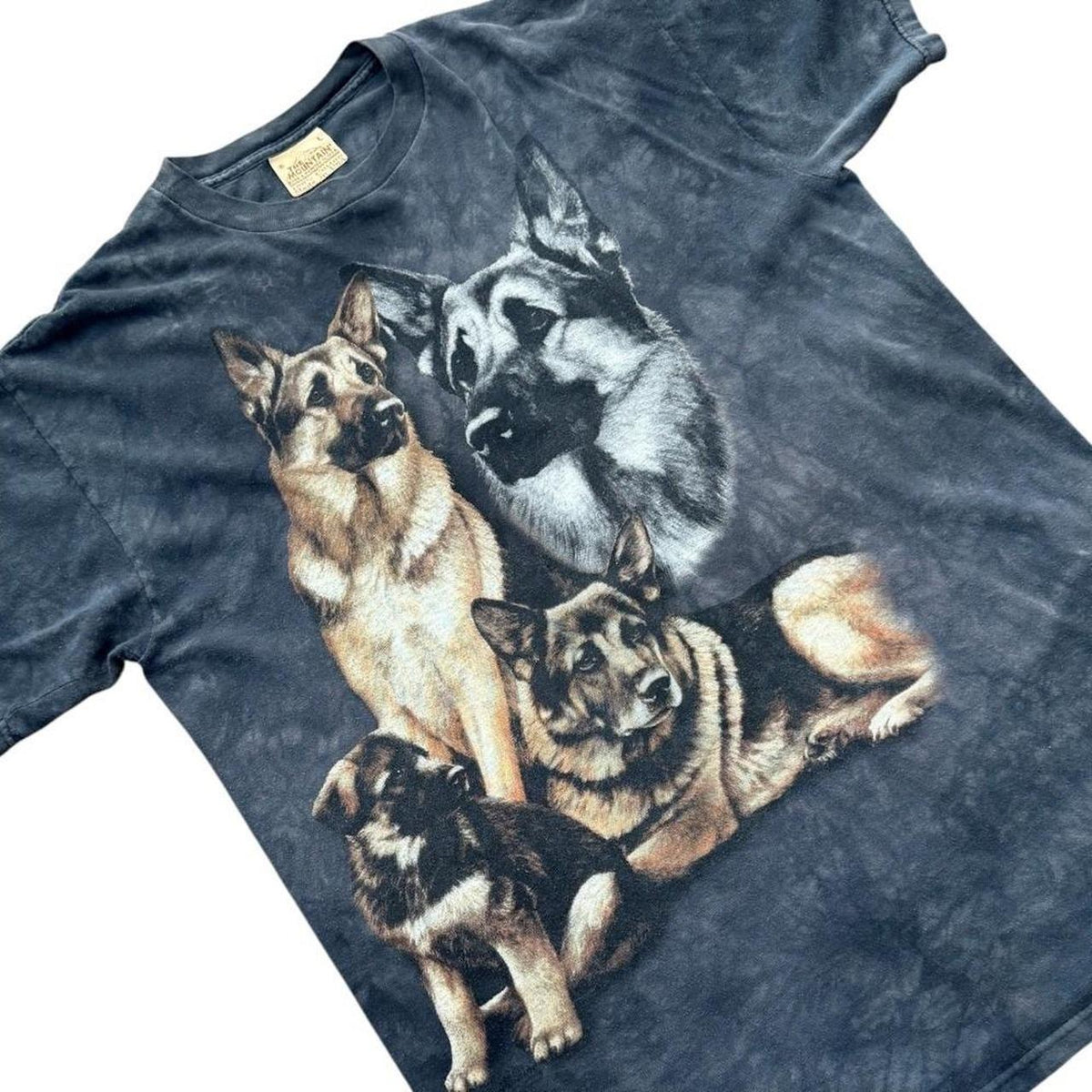 90s The Mountain German Shepherd Dog Puppy K9 Graphic Tie Dye T-shirt