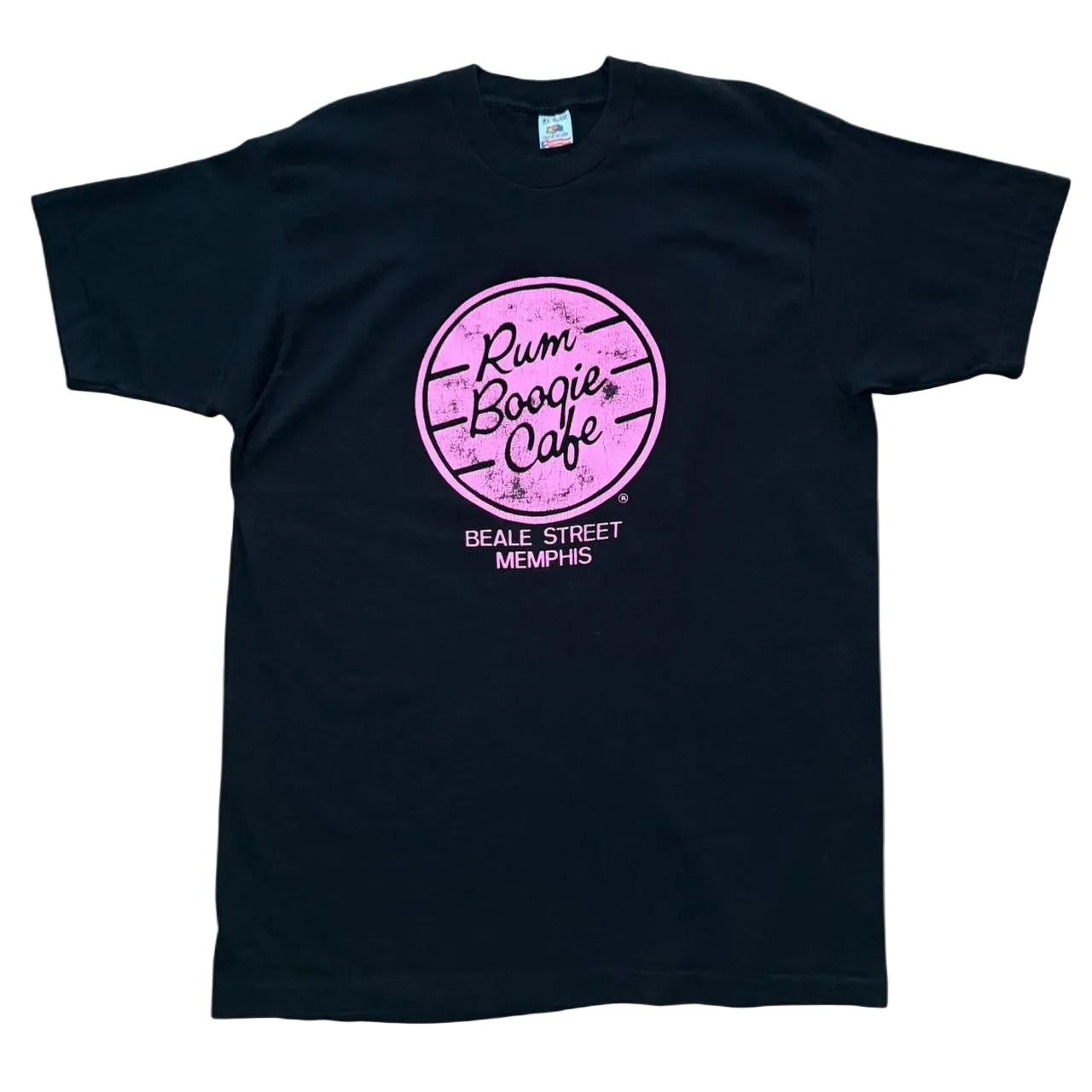 90s Rum Boogie Cafe Beale Street Memphis Pink Graphic T-shirt