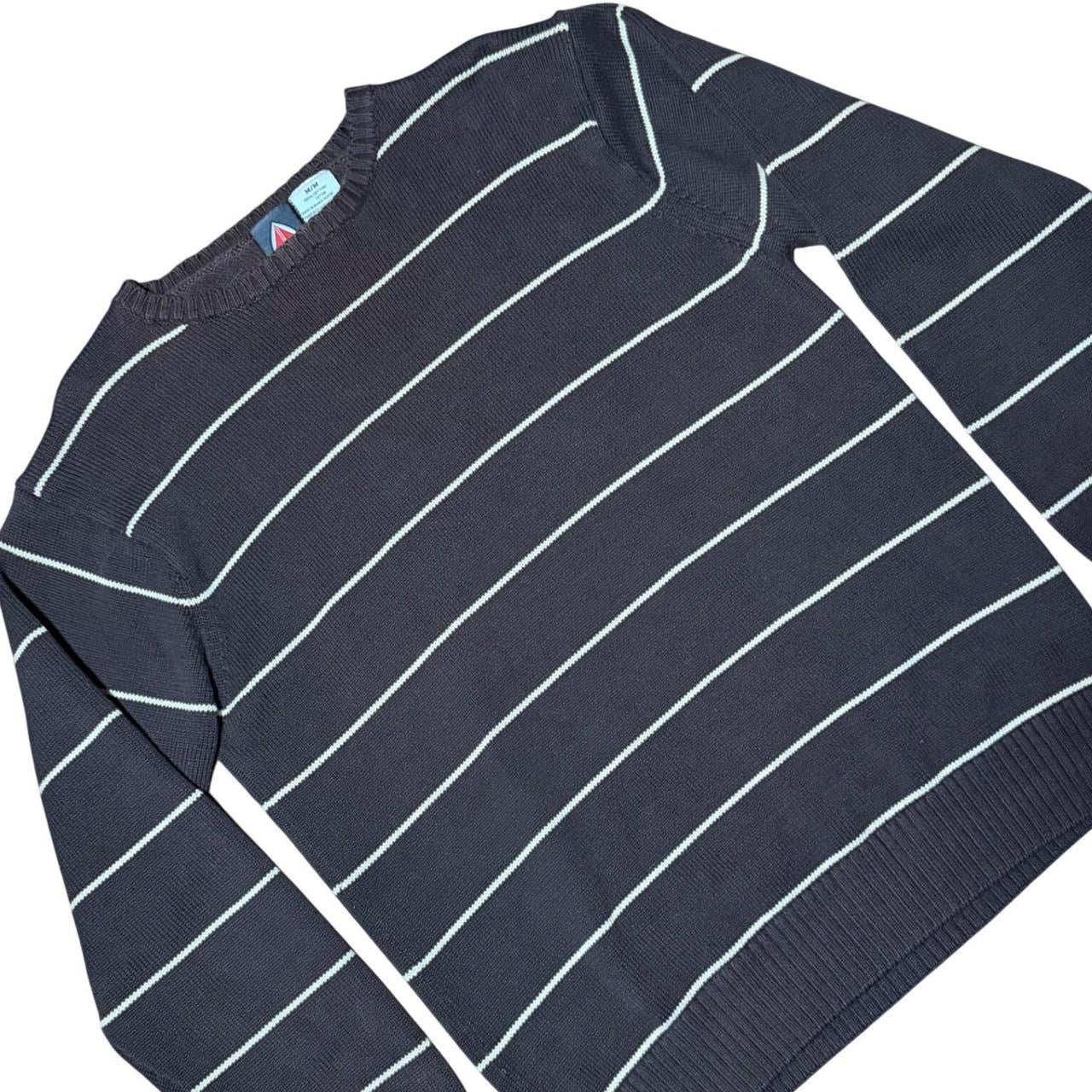 90s Y2K Firefly Brown Striped Knit Crewneck Pullover Sweater