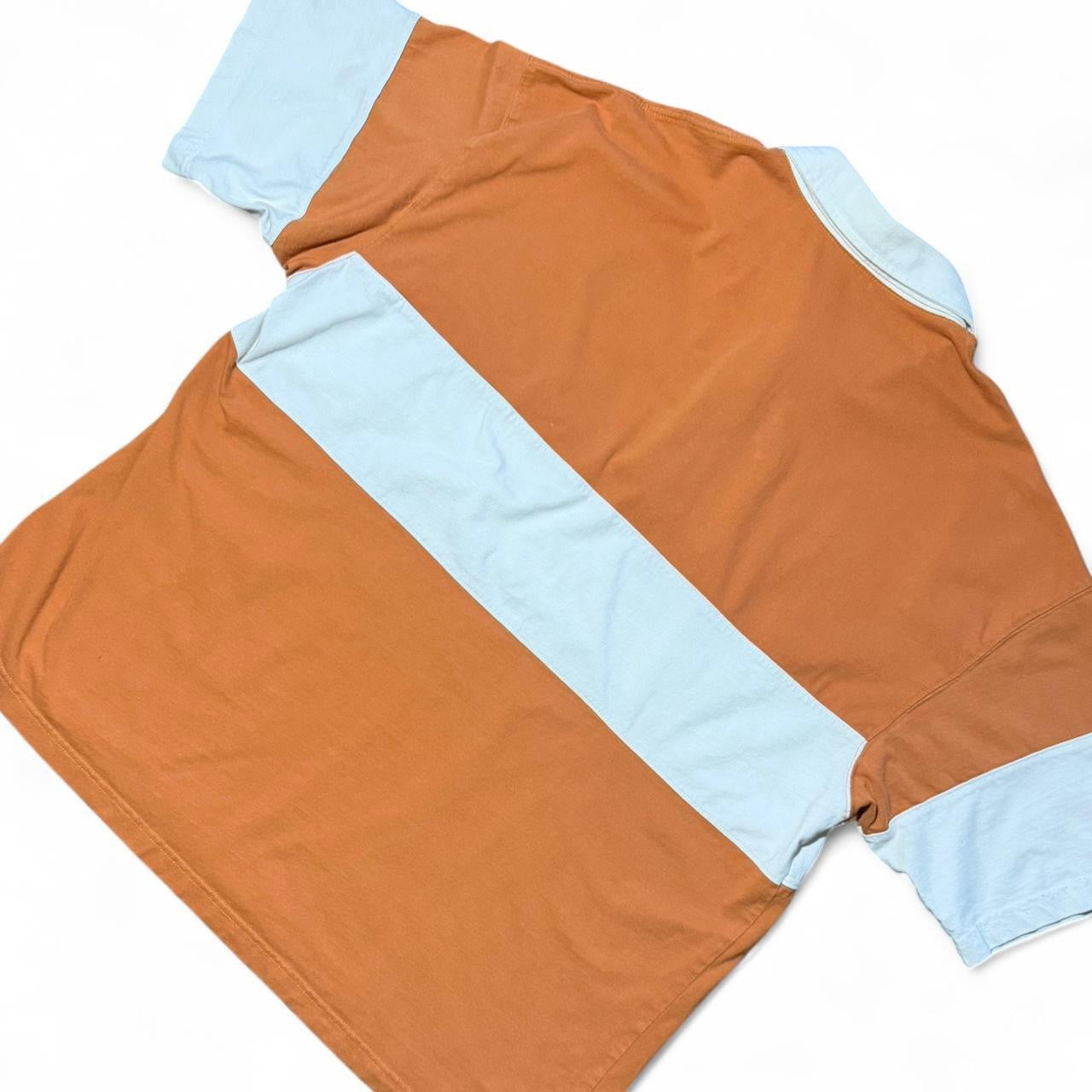 Vintage 90s Rugby Polo Orange/White Plain Heavyweight Shirt