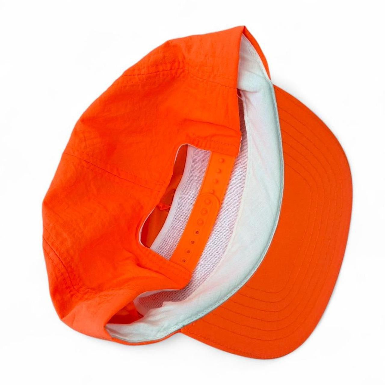 Vintages 90s Orange Esso Gas Station Trucker Baseball Nylon Hat Cap