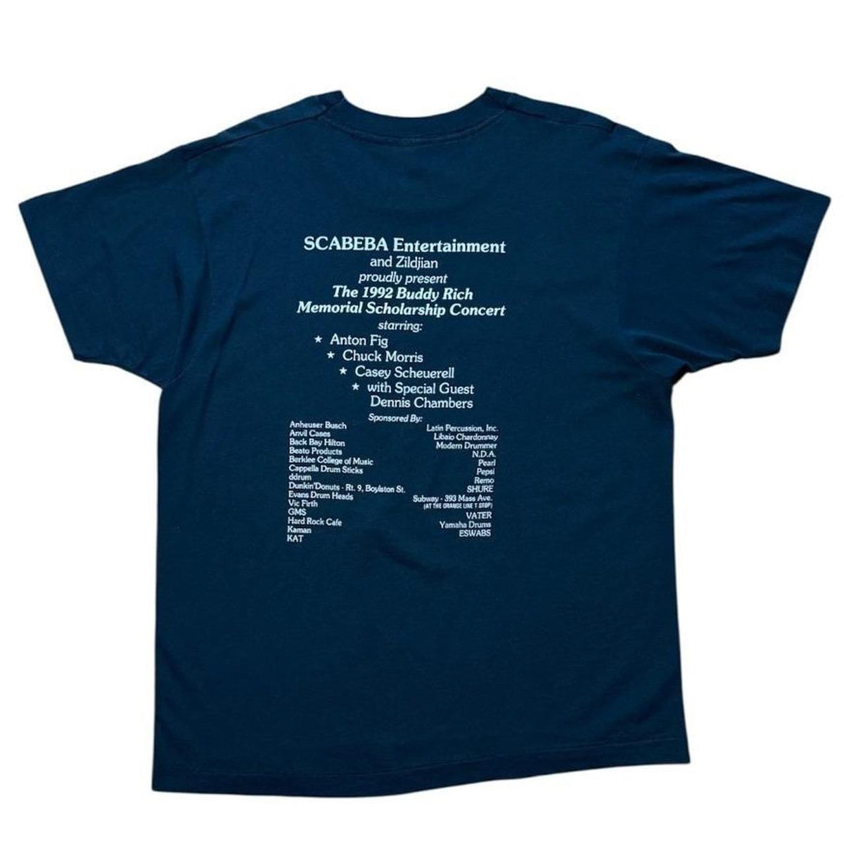 1991 Buddy Rich Jazz Drummer Musician Zildjian Memorial Concert T-shirt