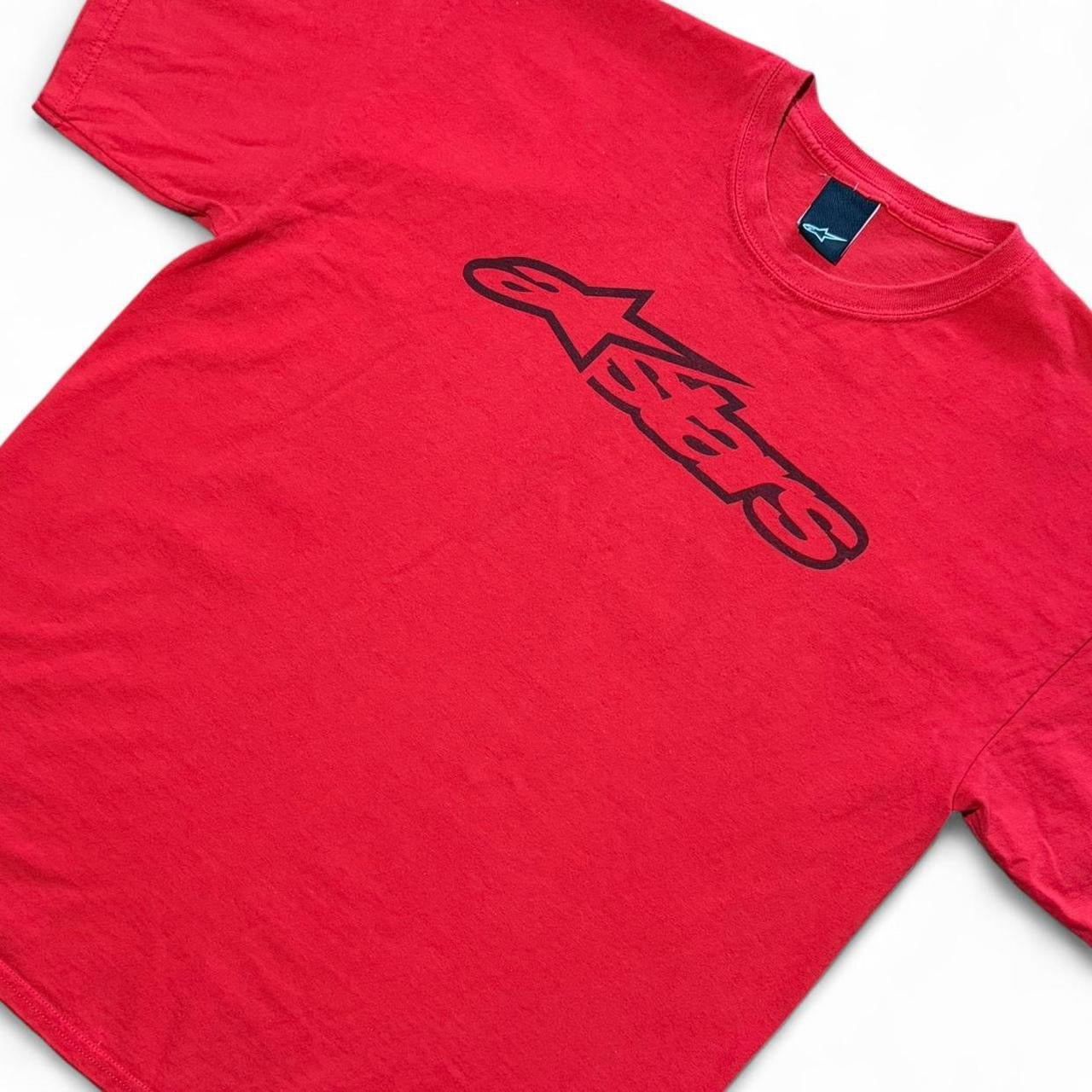 Y2K Alpinestars Snowboarding Sports Red Graphic Logo T-shirt