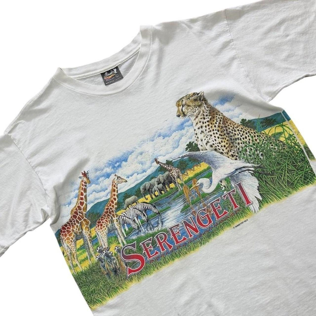 90s Serengeti Wildlife Nature Jungle Animals Habitat Art Graphic T-shirt