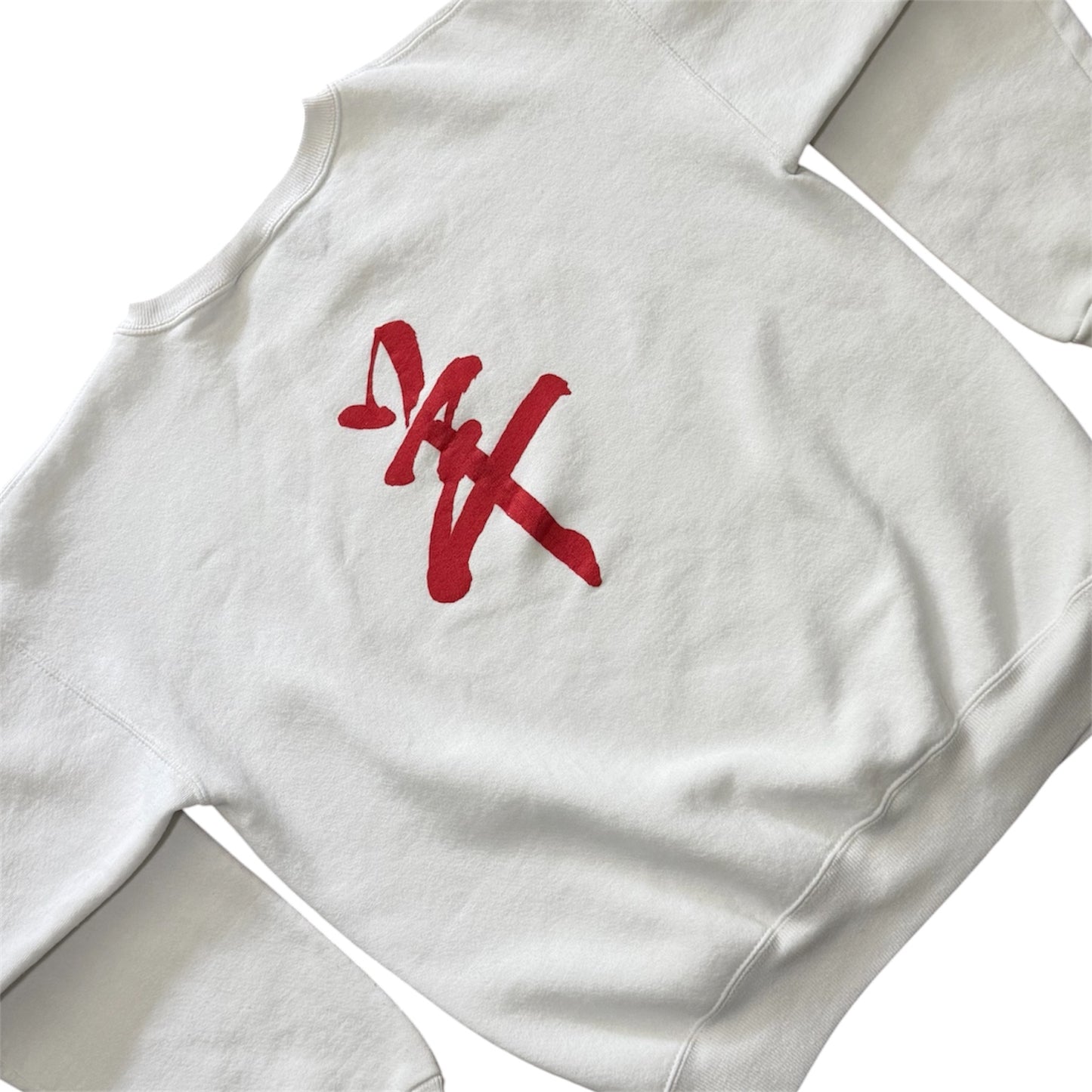 90s White Ram Kanji Aries Japanese Horoscope Graphic Crewneck Sweatshirt