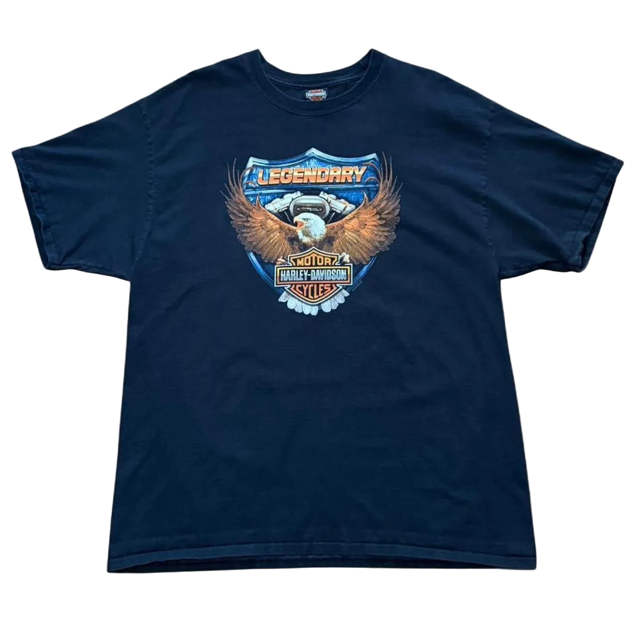 2014 Harley Davidson Legendary Motorcycle Biker Eagle Florida Graphic T-shirt