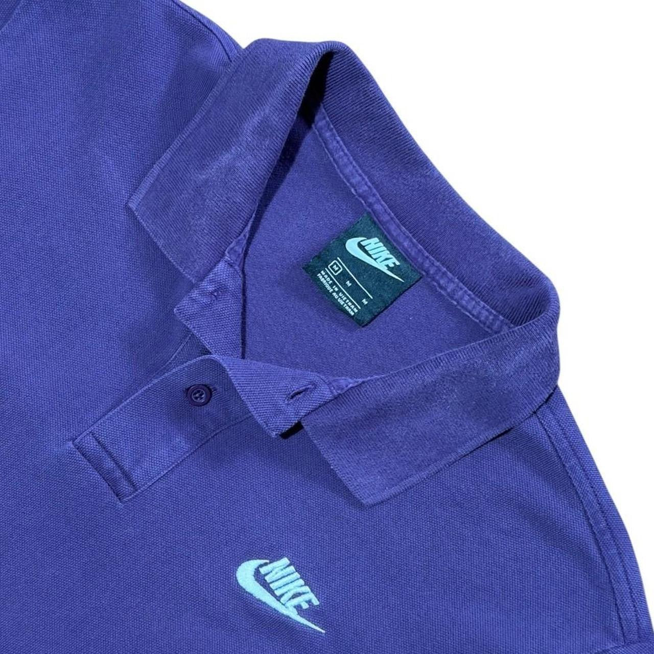 Y2K 90s Nike Check Swoosh Purple Pique Futura Logo Polo Shirt