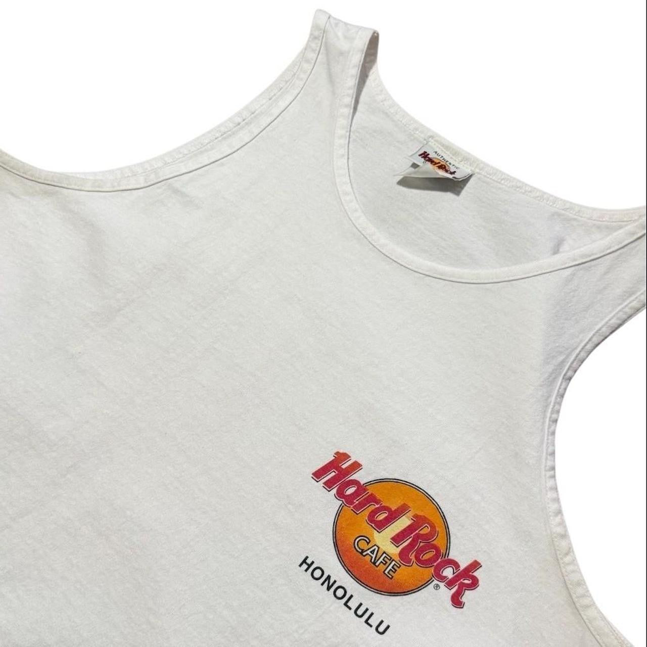 90s Hard Rock Cafe Honolulu Hawaii Beach Sunset Graphic Tank Top Shirt