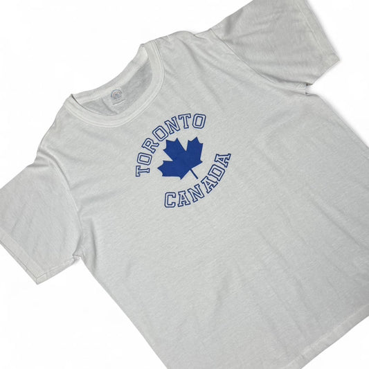 Vintage 80s Toronto Canada Souvenir Blue Maple Leaf Single Stitch T-shirt