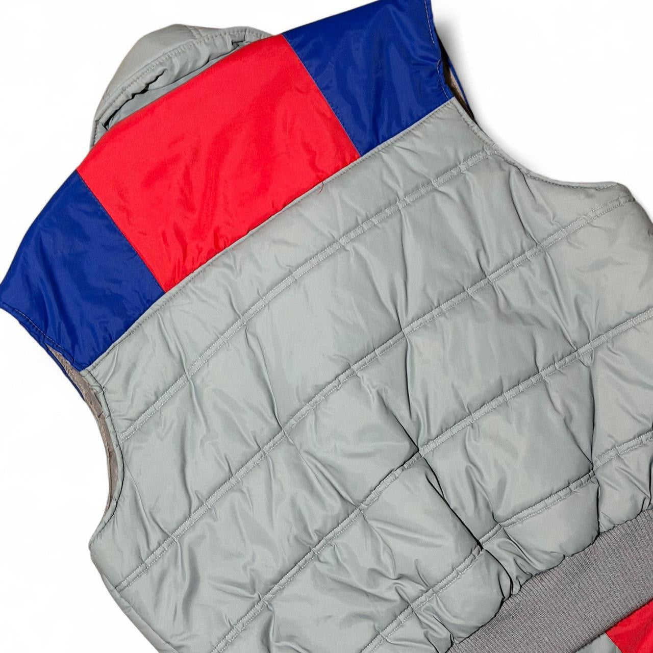 Vintage 80s Fortuna Colour Block Puffer Outdoor Button-Up Vest
