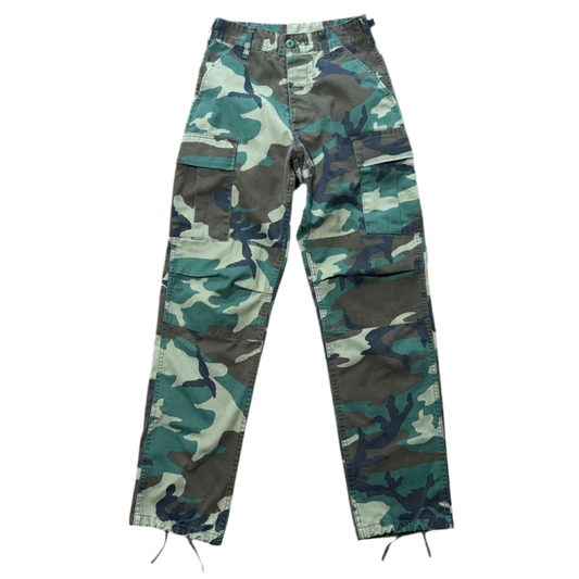 Vintage Military Issue Green Camouflage Army Cargo Pants