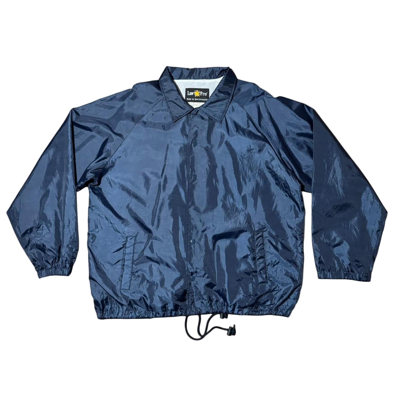 90s Navy Blue Law Pro Windbreaker Button Up Jacket