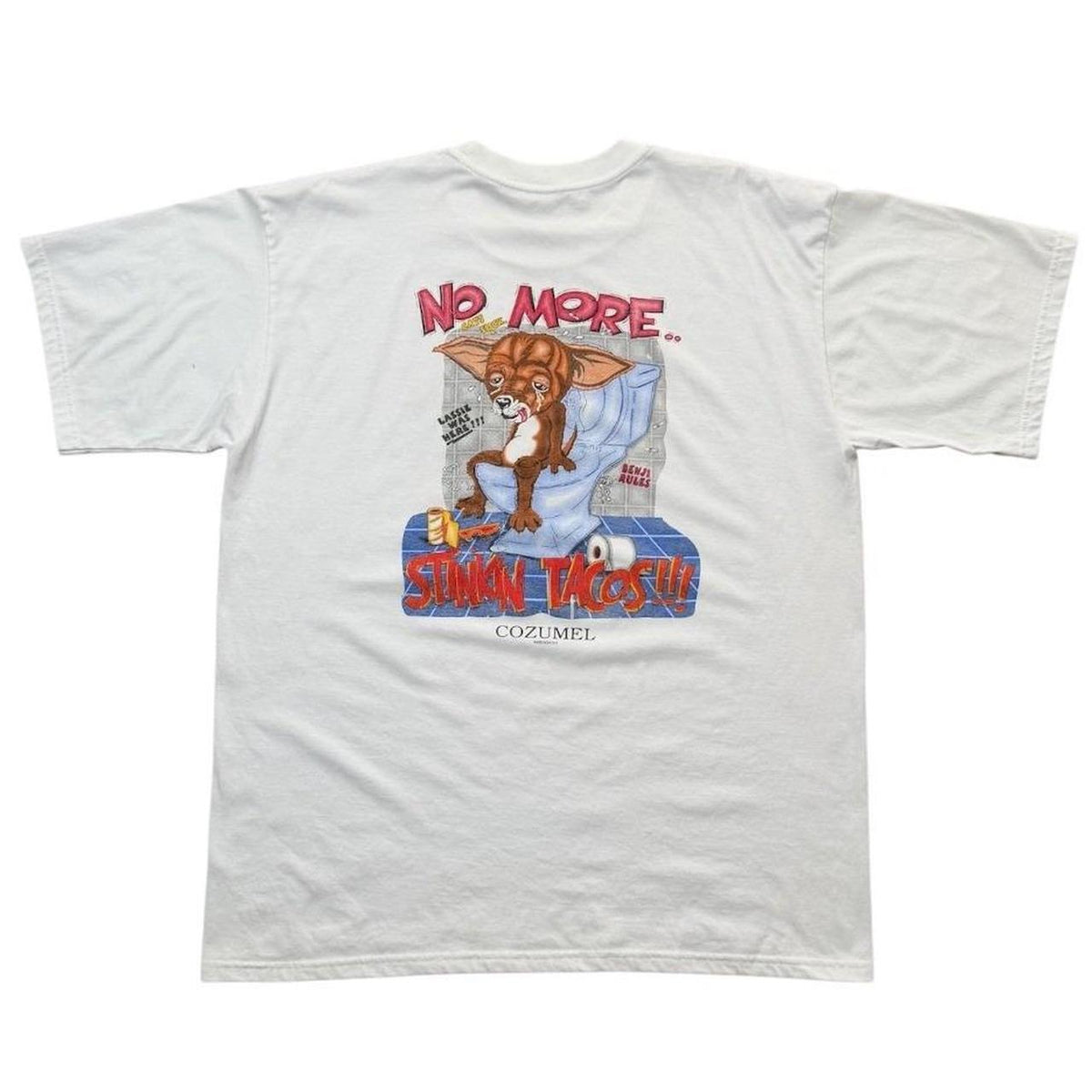 90s No More Stinkin Taco Bell Dog Chihuahua Funny Poop Joke T-shirt