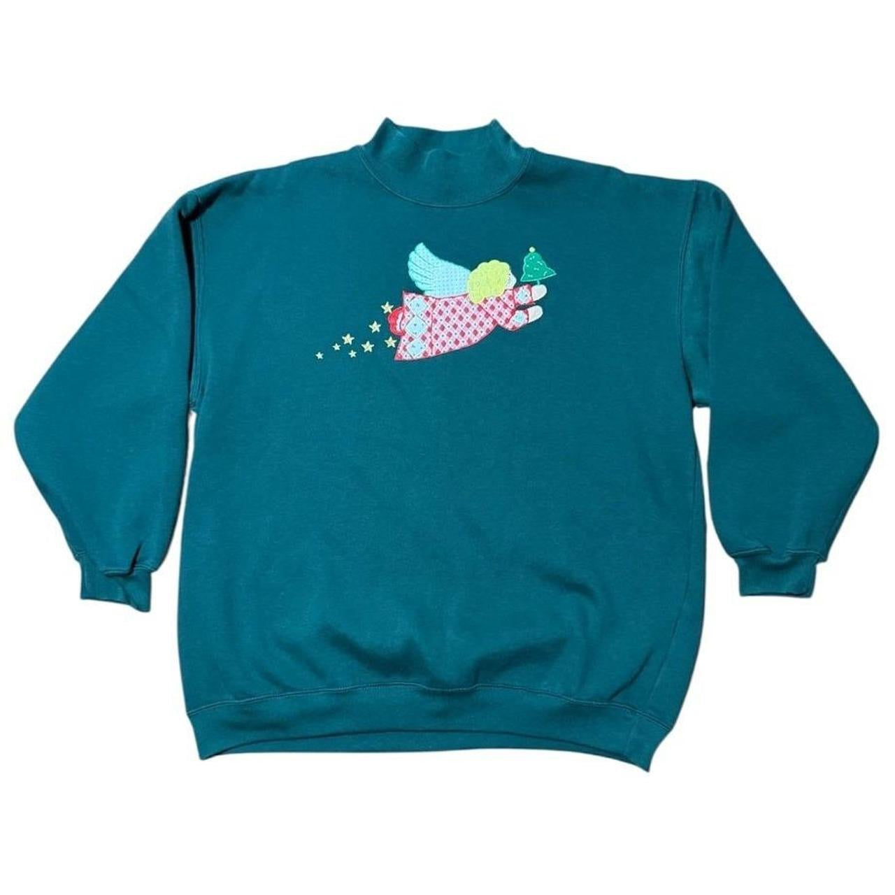 90s Christmas Angel Cute Festive Holidays Cottage Art Pullover Crewneck