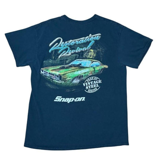 Y2K Snap-on Restoration Revival Vintage Steel Series Car Graphic T-Shirt