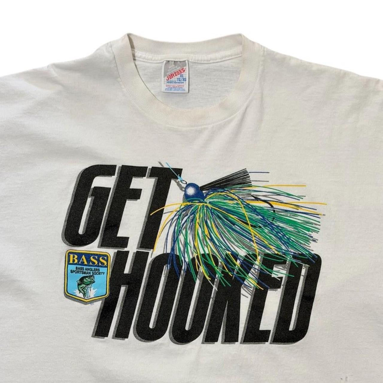 90s Get Hooked Bass Fishing Nature Wilderness Outdoors Graphic T-shirt