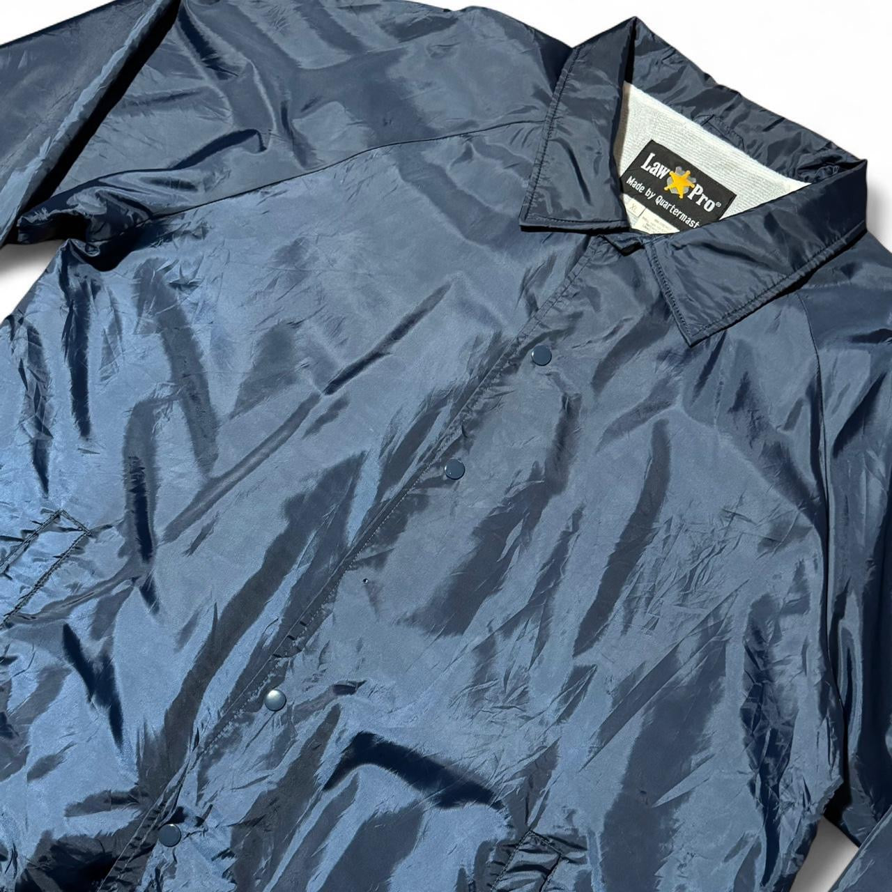 90s Navy Blue Law Pro Windbreaker Button Up Jacket