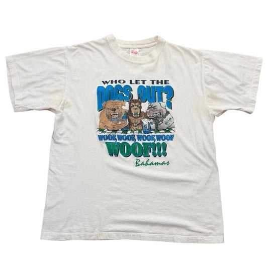 90s Who Let The Dogs Out Bahamas Funny Dog Animal Puppy Graphic T-shirt