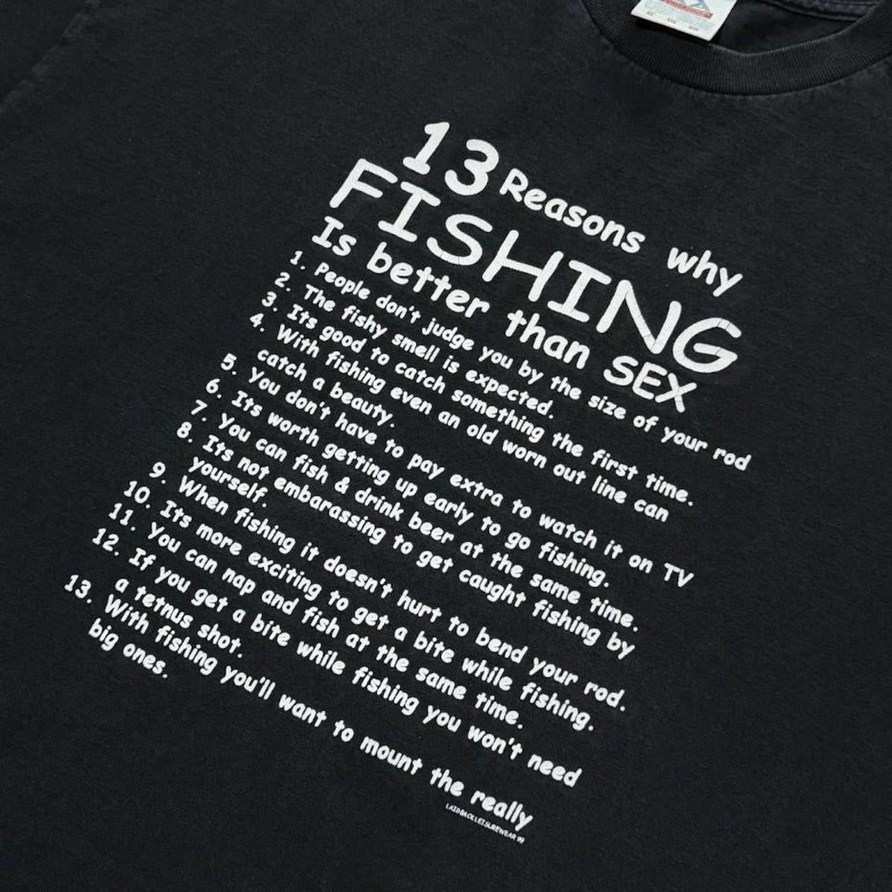 90s Fishing Lewd Novelty Dirty Adult Joke Humour Graphic Funny T-Shirt