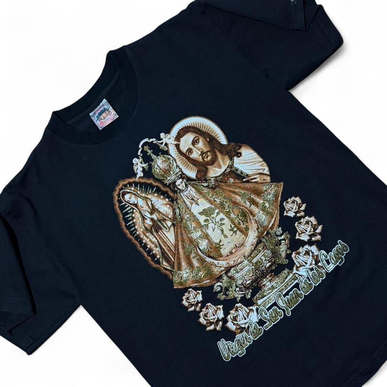 Y2K Virgen San Juan Los Lagos Religious Catholic Church Mexico Bible God T-shirt
