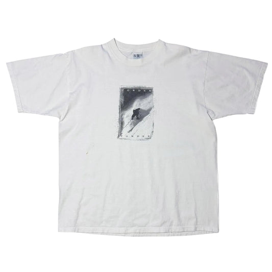 Vintage 90s Powder Snowboard Aspen Outdoors Nature Snow T-shirt