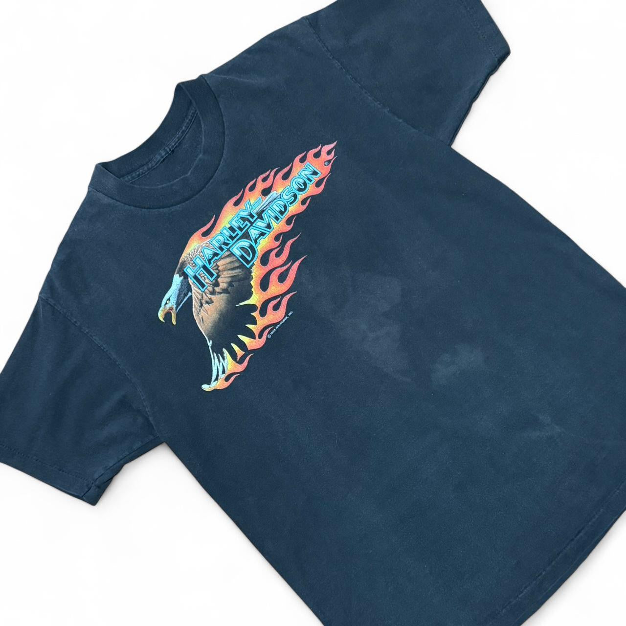 1989 Flaming Eagle Faded Harley Davidson Biker Tee