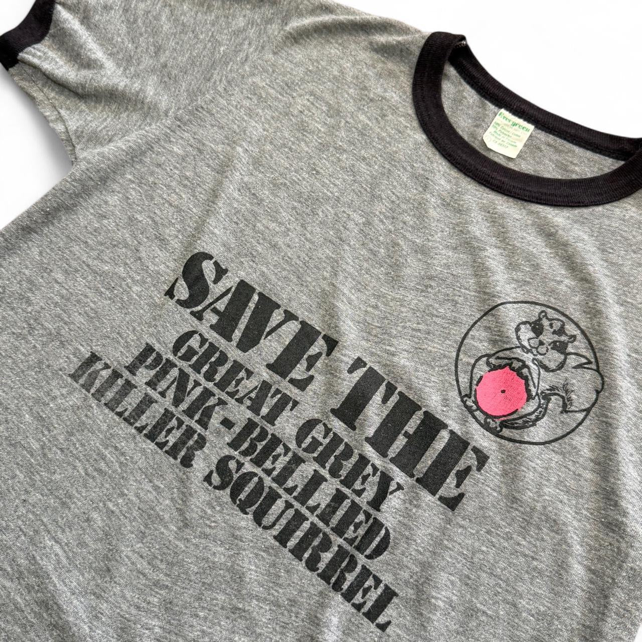 80s Pink Bellied Killer Squirrel Nature Animal Ringer T-shirt