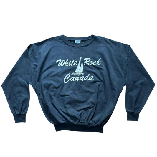 80s White Rock BC Lightweight Wind Breaker Crewneck