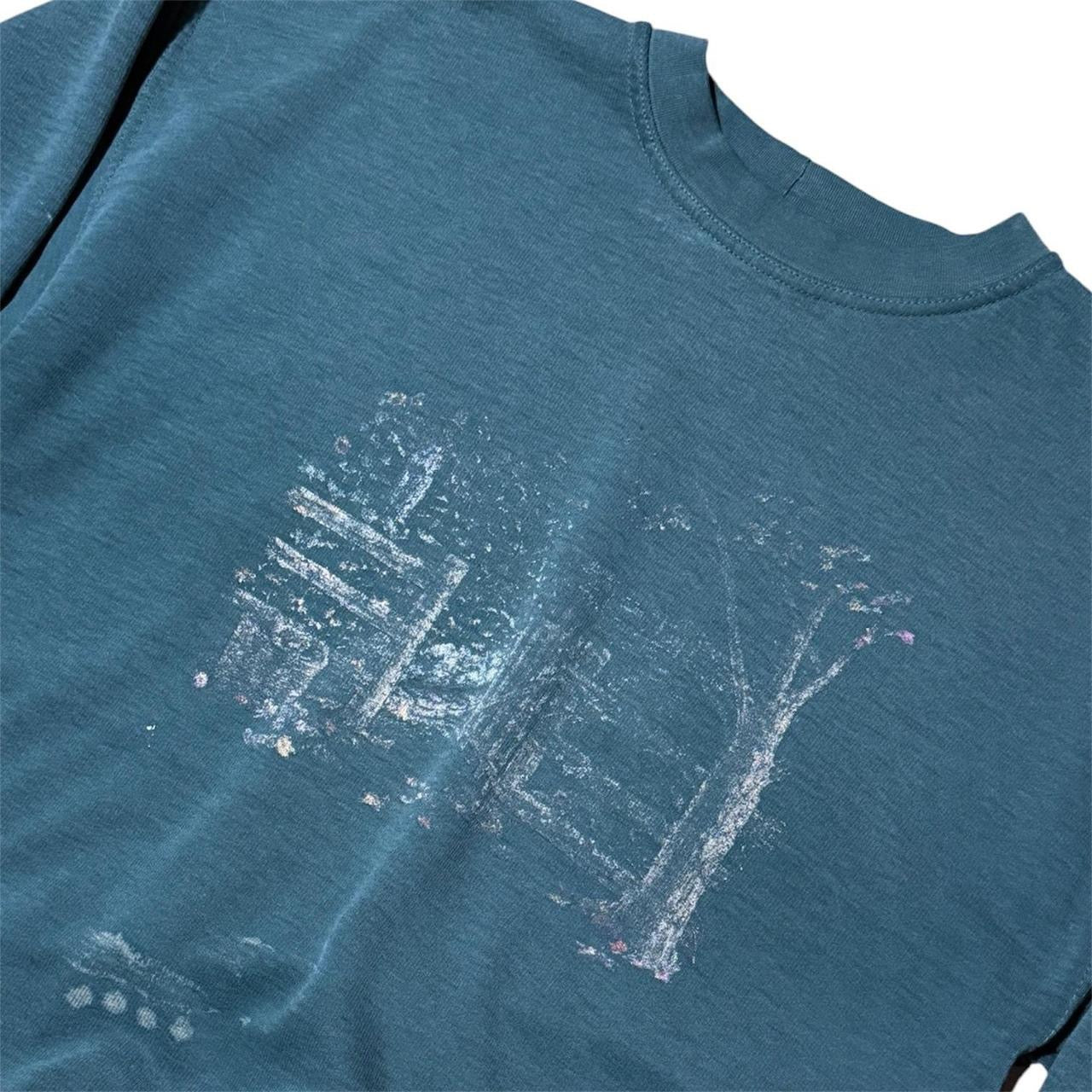 90s Northern Reflections Faded Nature Woods Graphic Crewneck Sweater