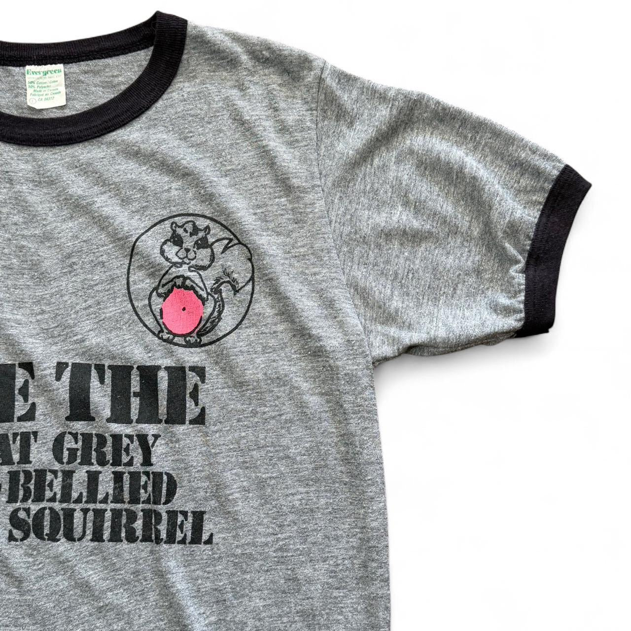 80s Pink Bellied Killer Squirrel Nature Animal Ringer T-shirt