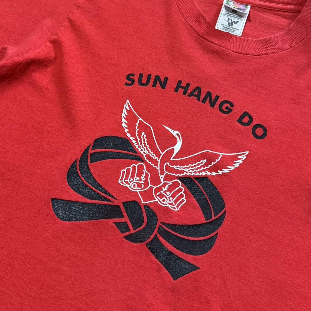 90s Red Sun Hang Do Karate Black Belt Club Martial Arts Tee