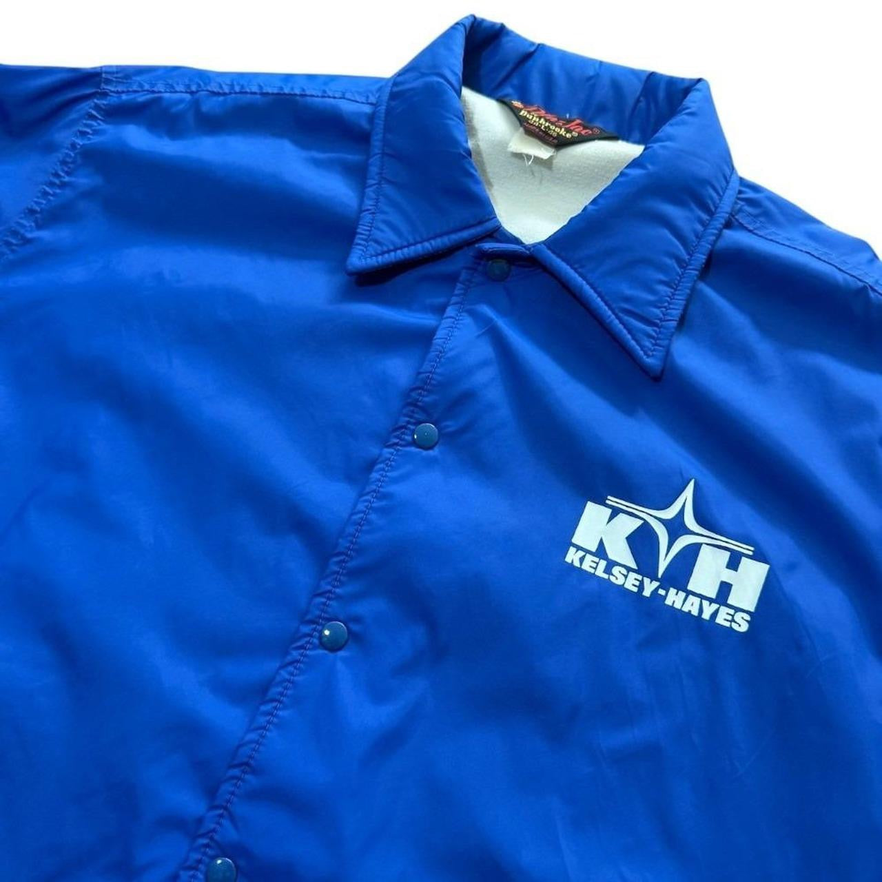 80s Kelsey Hayes Auto Car Racing Team USA Coaches Button Up Coat Jacket