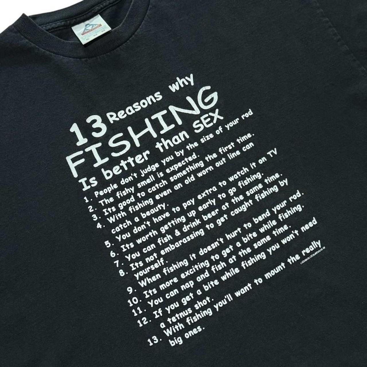 90s Fishing Lewd Novelty Dirty Adult Joke Humour Graphic Funny T-Shirt