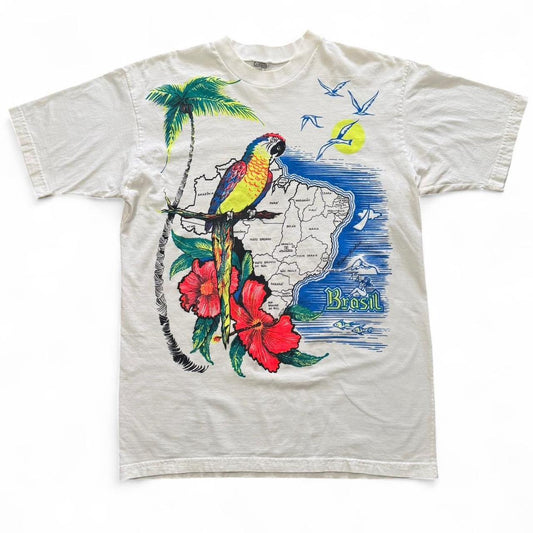 Vintage 90s Brazil Neon Parrot T-shirt