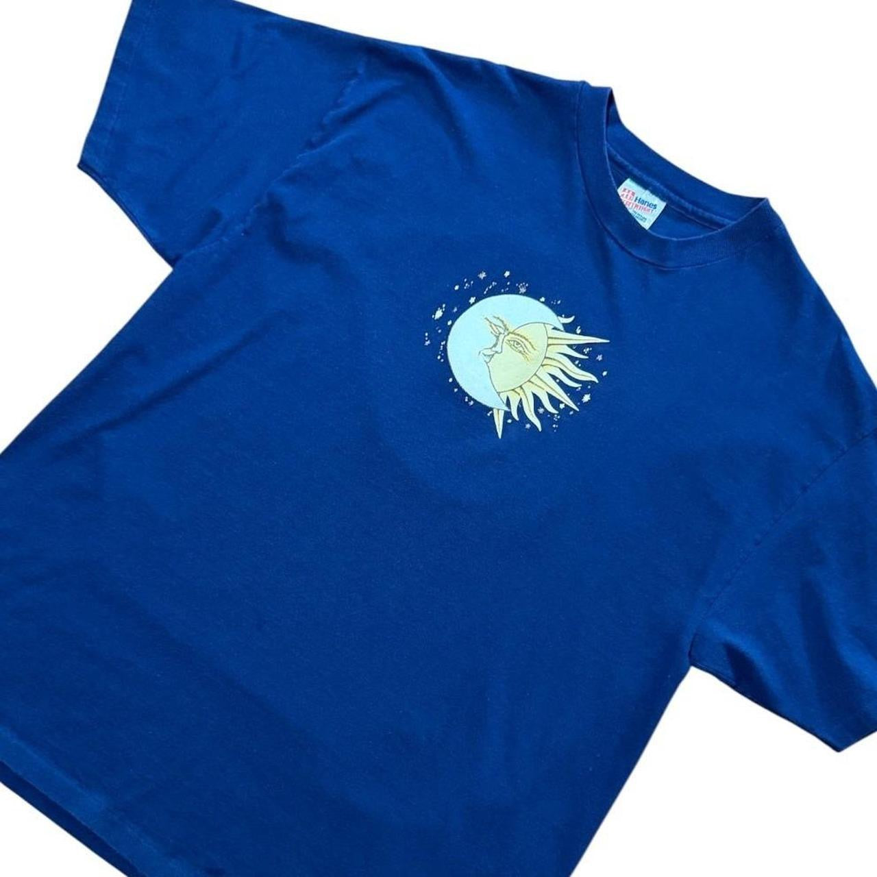 90s Sun Moon Stars Celestial Sky Ying Yang Art Graphic T-shirt