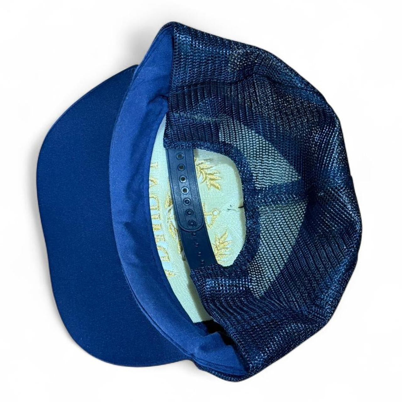 Vintage 90s Admiral Navy Gold Leaf Embroidery Trucker Mesh Snapback Hat